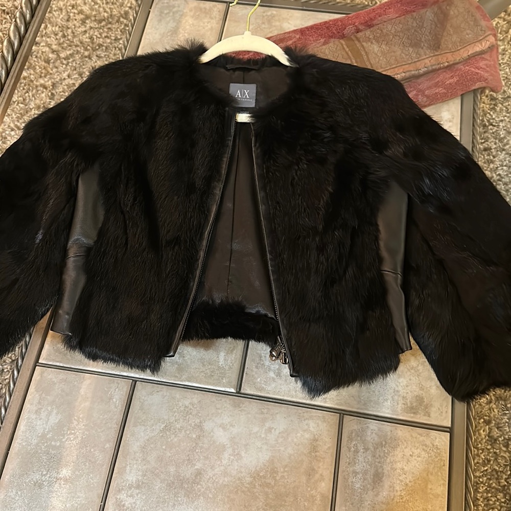Armani exchange fur jacket